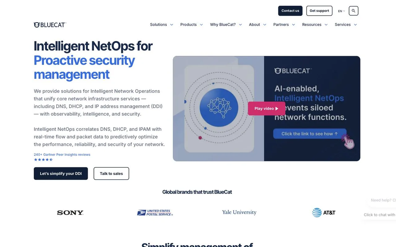 BlueCat Networks website